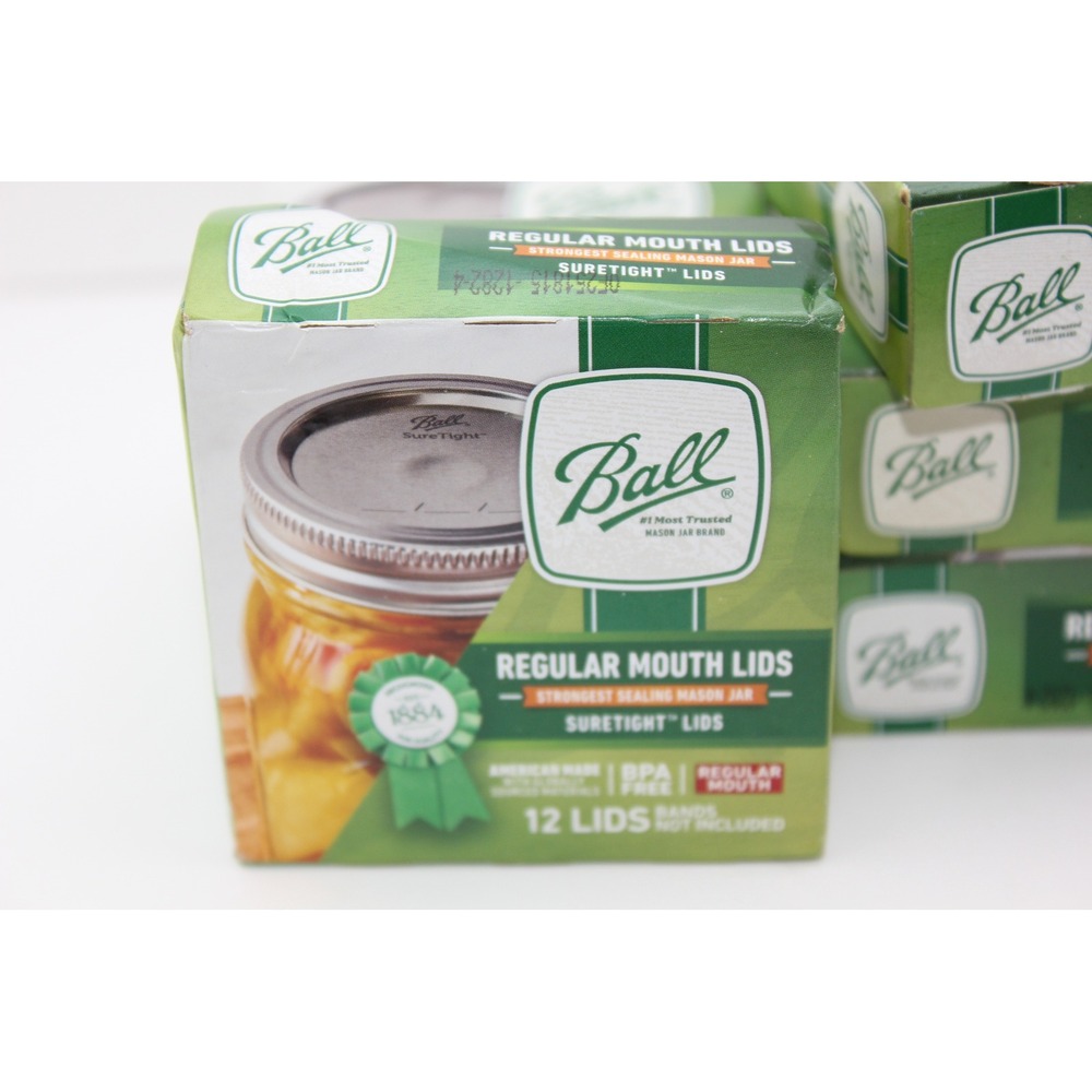 Ball Regular Mouth Lids SureTight 1440031050 Silver 6 Boxes 72‎ Count Total NEW